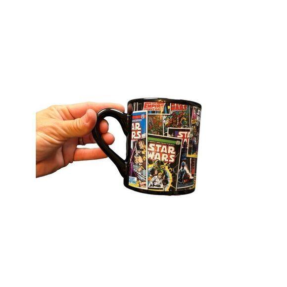 Star Wars Ceramic Mug Black Multi-Color Comic Book Design 11 oz - Picture 1 of 7